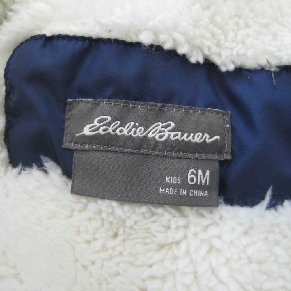 Eddie Bauer Navy Hooded Infant Snowsuit 6M Winter Bunting Down Insulation - Picture 7 of 9